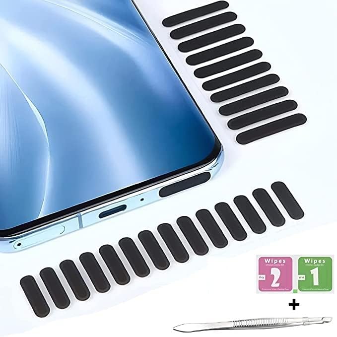Mobile Phone Dustproof Net Sticker, Dust Protector Slim Mesh Anti Dust Adhesive Cover, Protect The Universal Phone Speaker Slim nets Covers with 1xTweezer & 2X Cotton Wipes (dust Sticker)-image-16