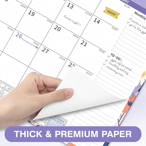 Image of Ospelelf 2026-2027 Calendar Magnetic Desk Wall Desktop Monthly Planner Use July 2026 to December 2027 Large To Do Pad with Plastic Cover for Office 17 inch X 12 inch Ditsy Floral