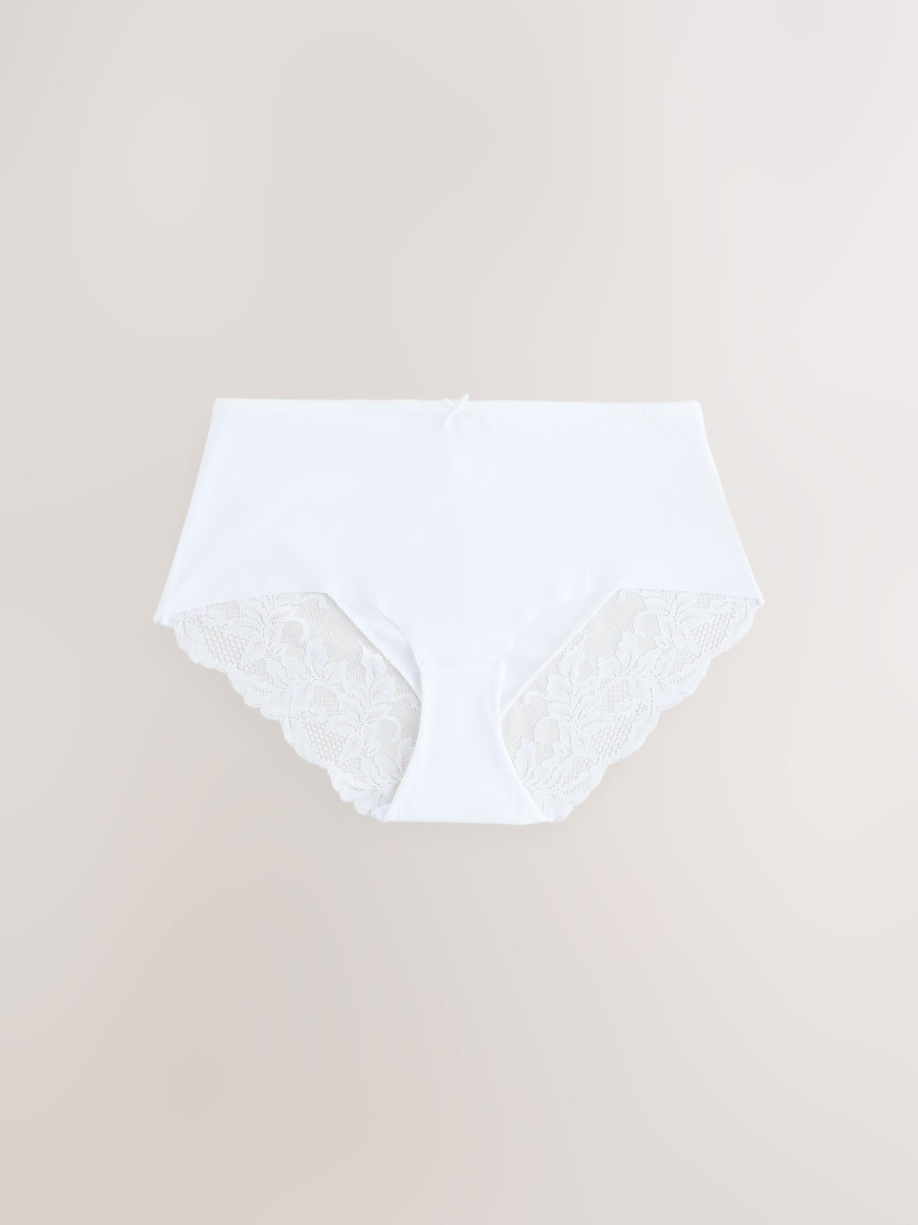 NEXT Mujeres Pack de 5 Braguitas de Talle Medio Que no Dejan Marcas con Panel Trasero de Encaje