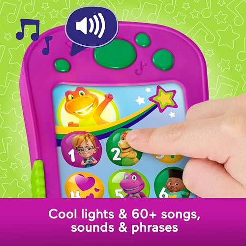 Barney World Toddler Toy – Hey Phone with Music, Lights & Phrases for Preschool Kids Ages 2+, Multilingual Version in English, Italian, French, German, and Dutch, JGT55 - Image 4