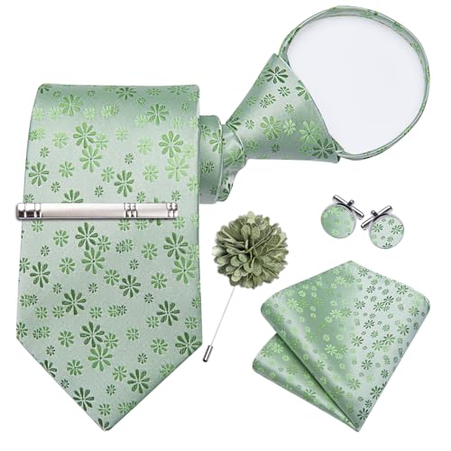 Image of DiBanGu Silk Zipper Ties for Men, Formal Pre-tied Necktie