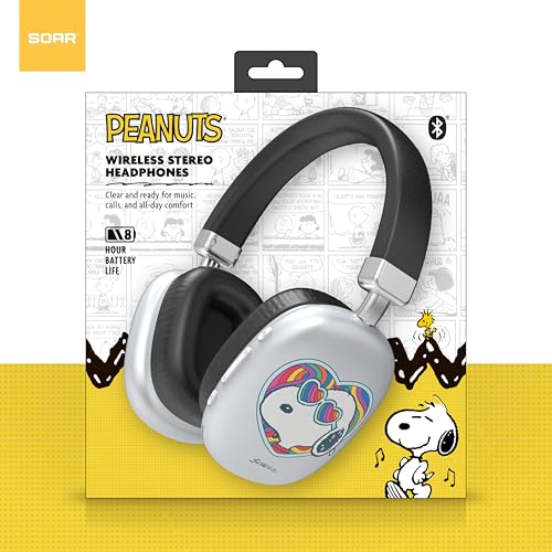 Image of SOAR Peanuts Active Noise Cancelling Wireless Headphones Silver- Groovy