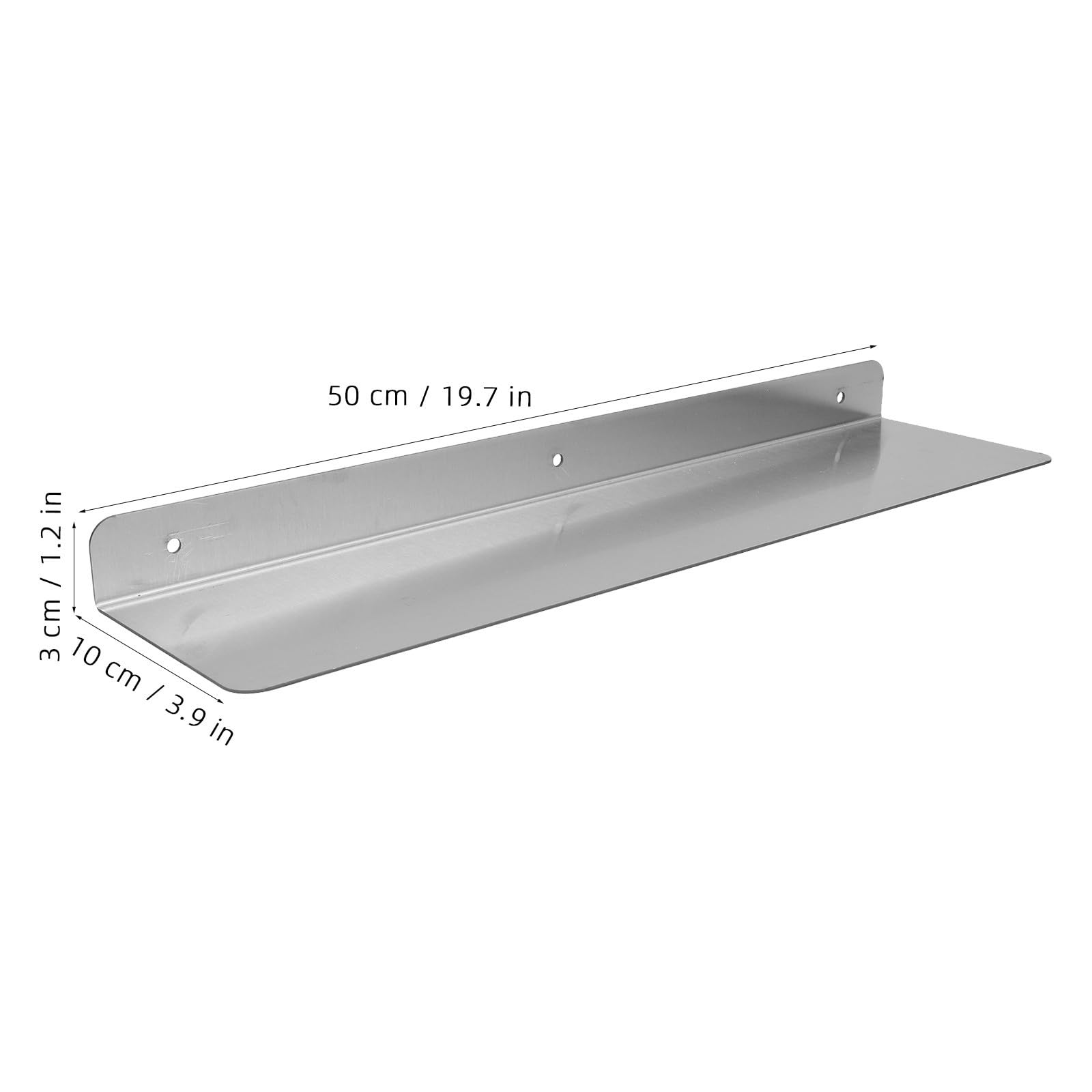 Operitacx 2 Stück Edelstahl Wandregal Silber 20x4 Zoll L-förmig Schwebend