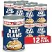 BUMBLE BEE Fancy Whole Baby Clams, High Protein Food, Keto Food and Snacks, Gluten Free Food, High Protein Snacks, Canned Food, Bulk Tuna, 10 Ounce Cans (Pack of 12)