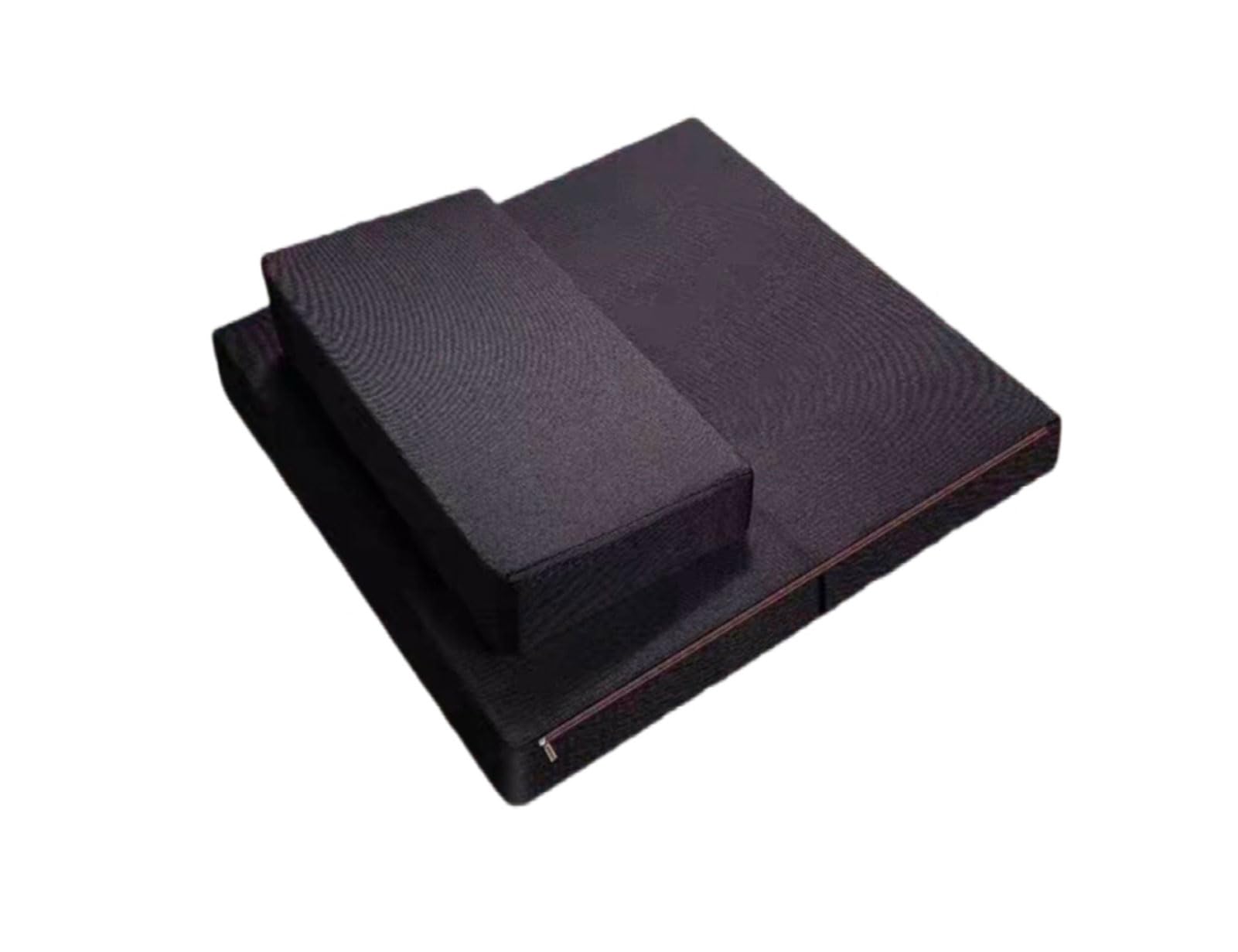 Grand coussin de méditation carré fabriqué à la main, tapis de yoga portable et pliable, coussin de sol d'extérieur en fibre de coco et lin, 71 x 71 cm, marron clair