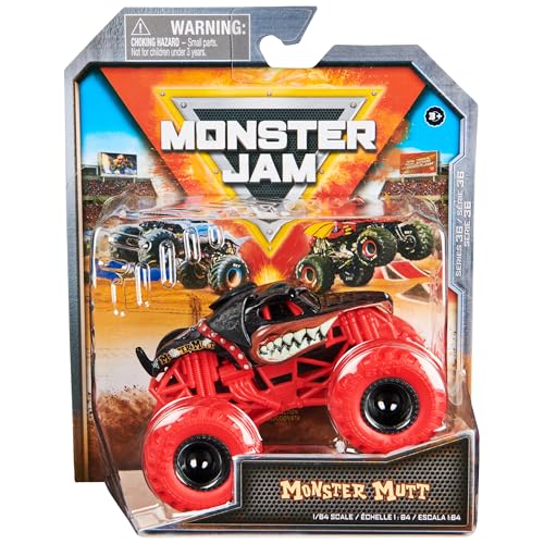 Monster Jam, Official Monster Mutt Rottweiler Monster Truck, Die-Cast Vehicle, 1:64 Scale, Kids Toys for Boys Ages 3 and up