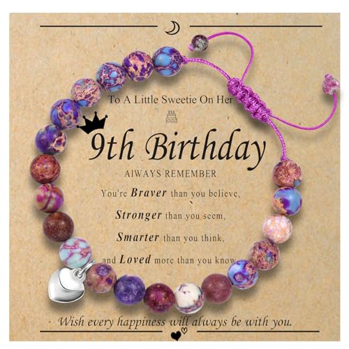 Image of 6th 7th 8th 9th 10th 11th 12th 13th Birthday Gifts for Girls Bead Bracelet for Daughter /Granddaughter /Niece /Friends /Sisters