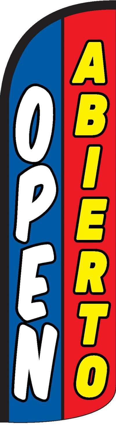 Open Abierto Swooper Windless Flag (full sleeve) 3ft X 11.5ft Flag by EZ Flags