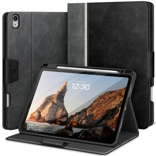 Étui iPad Air 11 M4 2026 cuir végétalien KingBlanc avec support et mise en veille