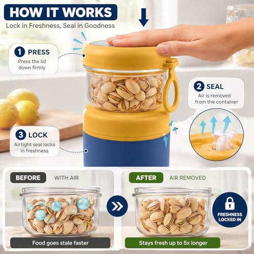 Image of 2 Layer Insulated Lunch Box with Airtight Snack Container & Spoon | Leakproof Bento Lunch Jar | 304 Stainless Steel Inner | Portable Food Container for Office, School, Travel (Blue - 860ml)
