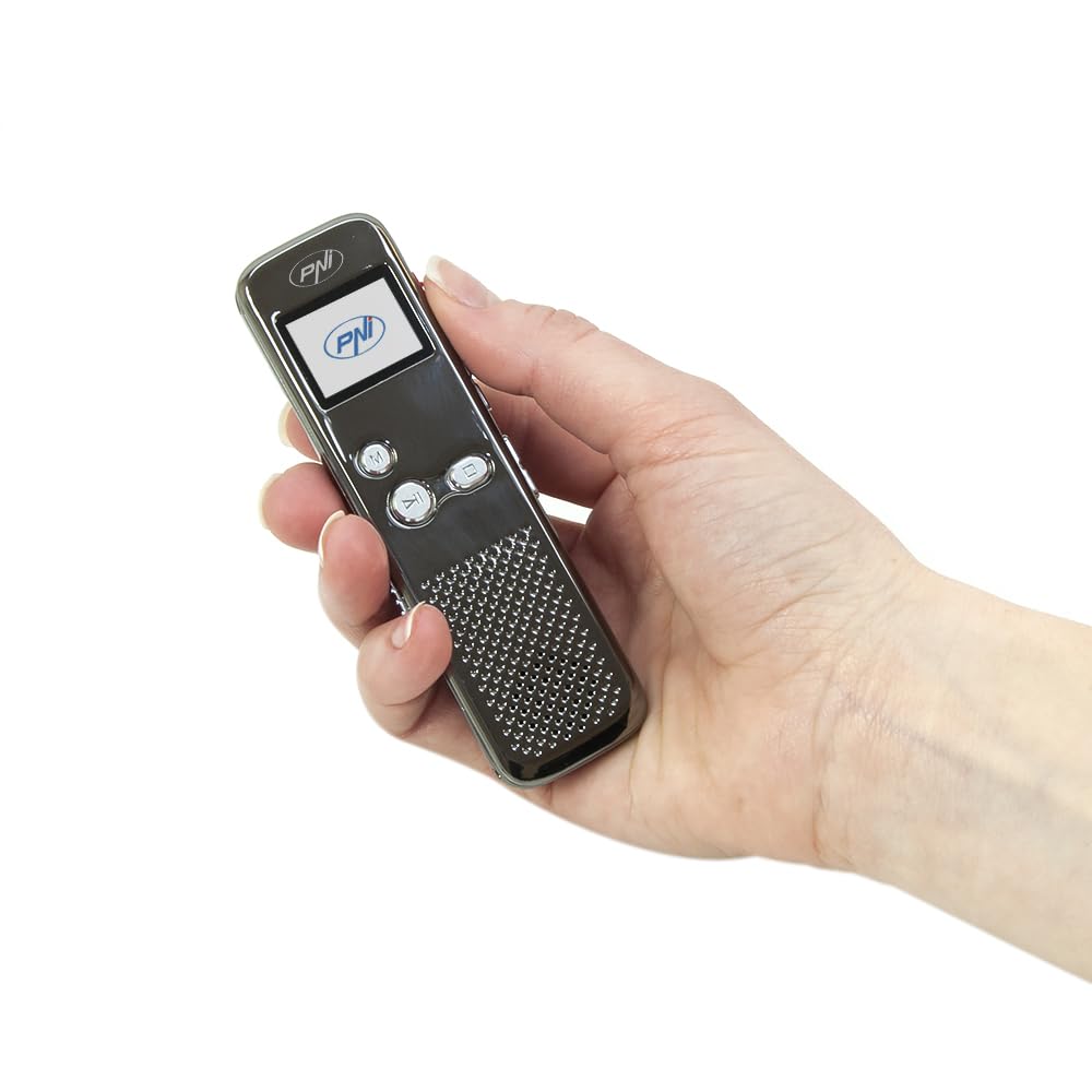 Registratore Vocale Digitale Portatile, PNI RedStone audio stereo, video 1080P, MP3 player, microSD card 8GB incluso, rilevamento del movimento