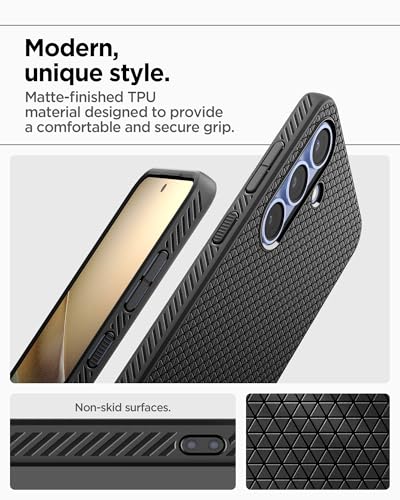 Image of Spigen for Galaxy S25 Case, Liquid Air [No Magnet Ring] [Military-Grade Protection] - Matte Black