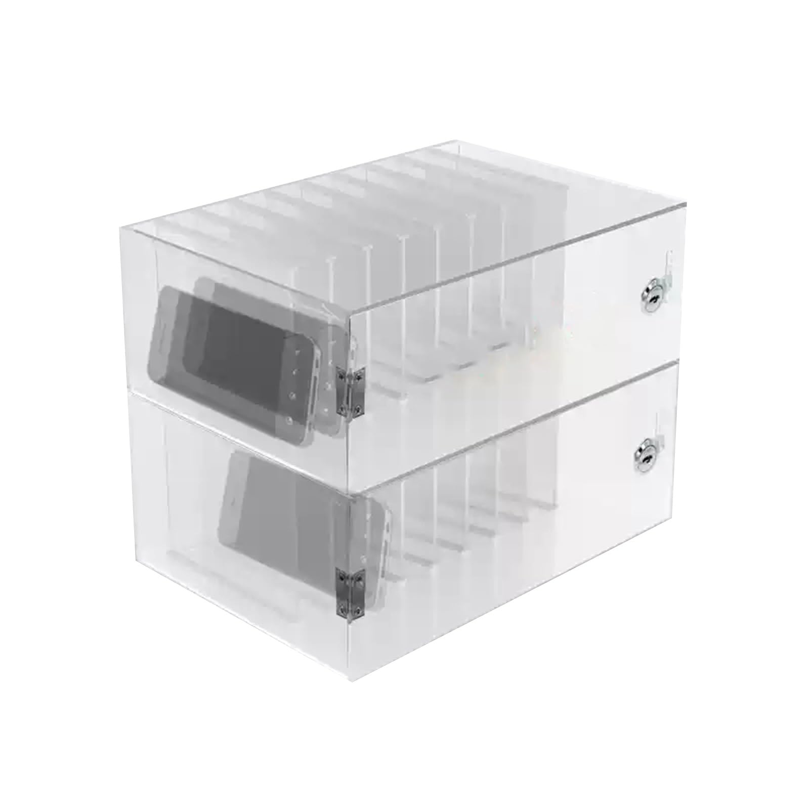 UGTFFT Mobile Phone Storage Cabinet Acrylic Mobile Phone Safe Desktop Mobile Phone Storage Rack,One Layer and One Lock Wall-Mounted,with Digital Number,Suitable for School Factory Office(20 Grid)