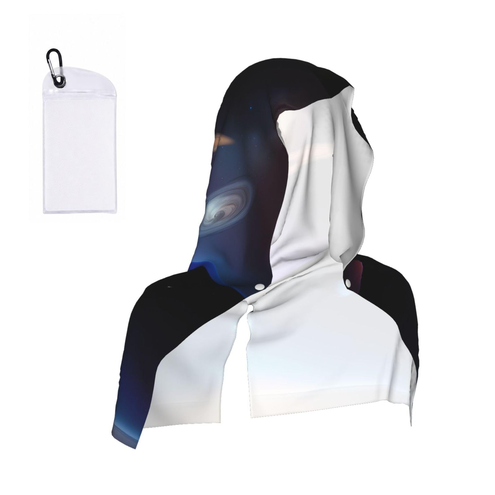 CNTDBU Cosmic Saturn Cooling Towel Hooded-Instant Chill Neck Cover for Sports, UV Cooling Rag for Running Gym