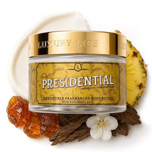 LUXURY LIFE BUTTER - Irresistibly Scented Body Butter with Hyaluronic Acid for Ultimate Moisture. Luxurious Natural Fragrance. Hydrates for a Non-Greasy Glamorous Glow, Presidential, 5 oz.