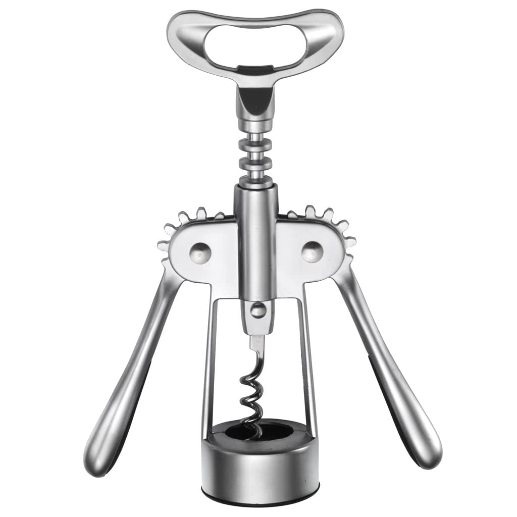 Tire-Bouchon à ailettes, décapsuleur avec son étui en coton. Qualité Hôtelière et restauration.Tire Bouchon à levier pour ouverture facile de bouteilles de vin (Silver)