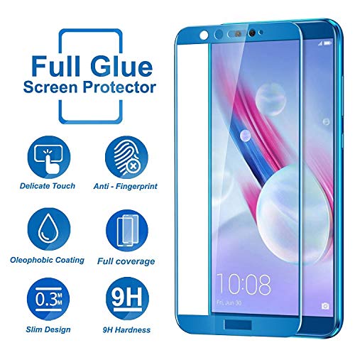 Image of Screen Protector for Huawei Honor 9 Lite (Blue) Tempered Glass Edge-to-Edge 6D Screen Guard With Installation Kit