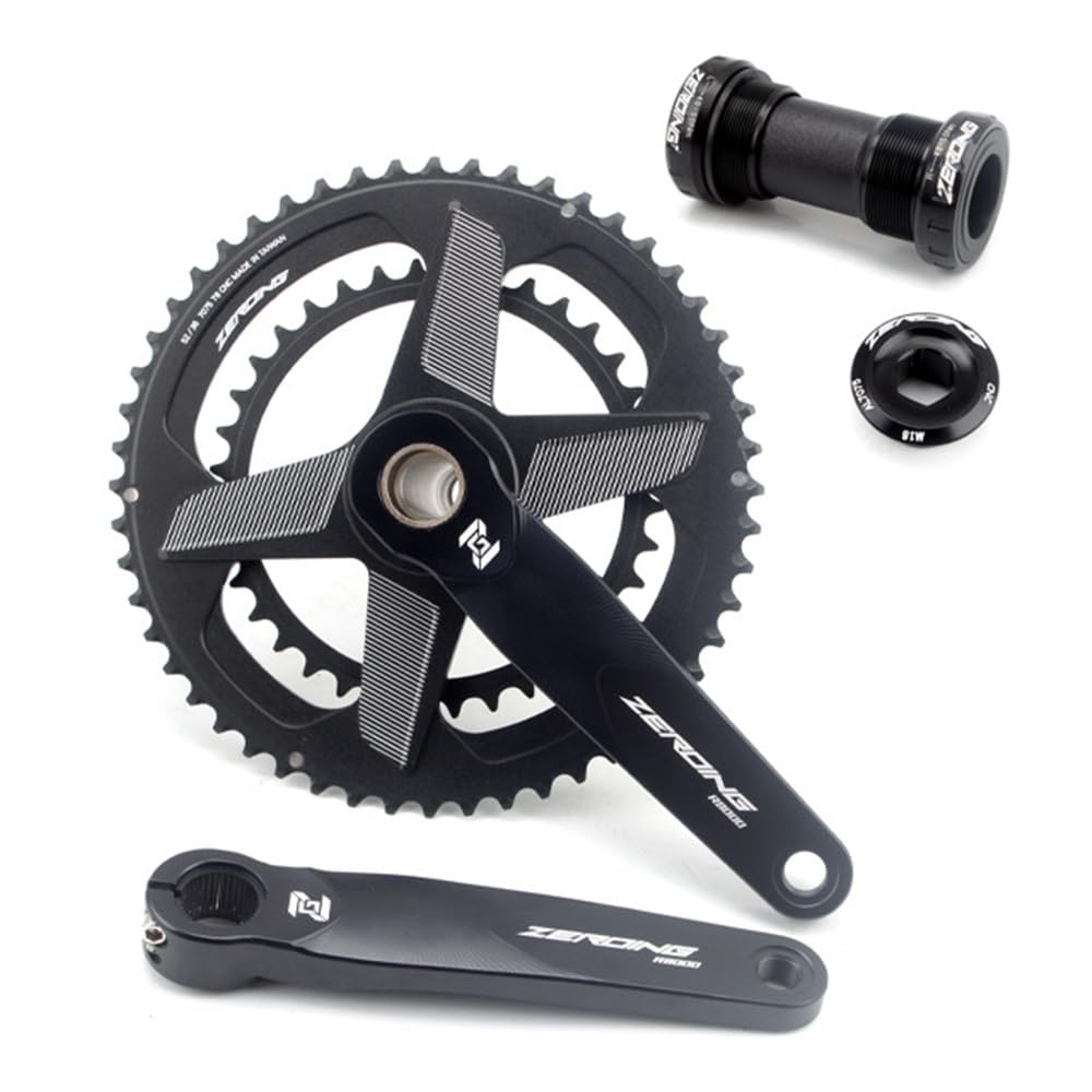 ZXGSXIOU 170mm Bike Crankset Hollow Integrated Round Double Chainring GXP For Road Folding With 50 34T 52 36T 53 39T Bottom Bracket