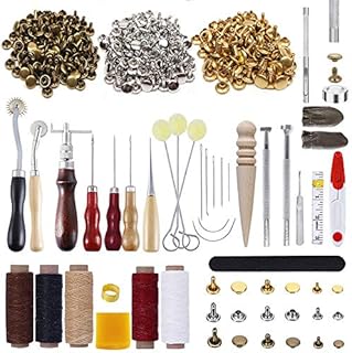 336Pcs Leather Craft Tools Kit, FULANDL 33Pcs DIY Leather working Tools Leather Sewing