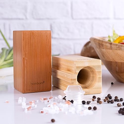 Bambum BAMBUM_BBPZ01 Pozole Cute Wood Salt And Pepper Shakers - Natural Bamboo thumb #7