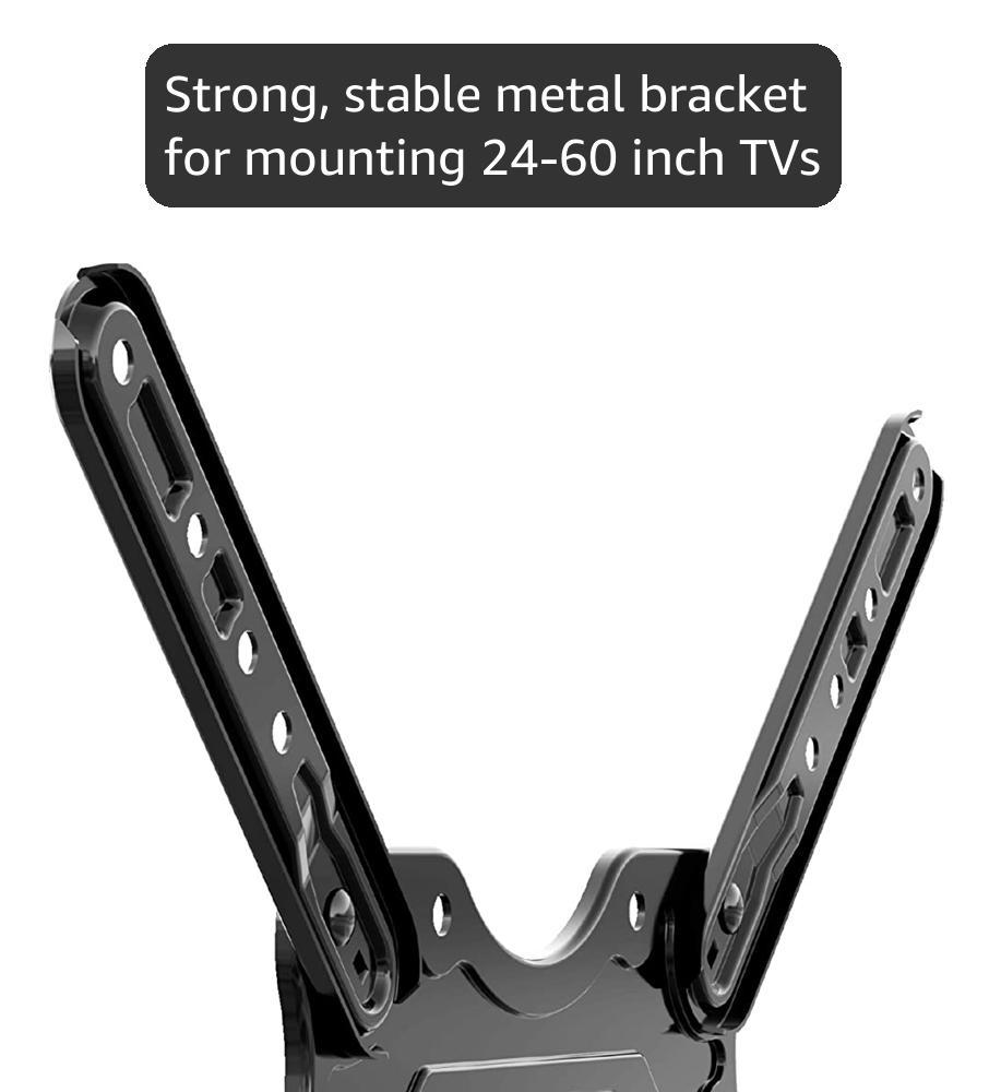 Invision TV Wall Bracket Mount for 24-60 Inch Screens, VESA 100x100mm up to 400x400mm, Tilts Swivels & Extends for Flat & Curved TVs, Includes Spirit Level, Weight Capacity 36.2kg (HDTV-E)