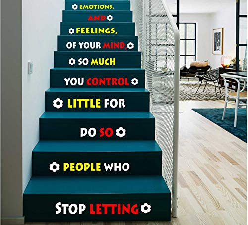 Image of CVANU Letters Wall Decor Stickers Stair Decals Quotes Stairway Decals Quote Steps Vinyl Stickers Lettering Family Staircase Decal Multicolor (Stairs-pg 13)