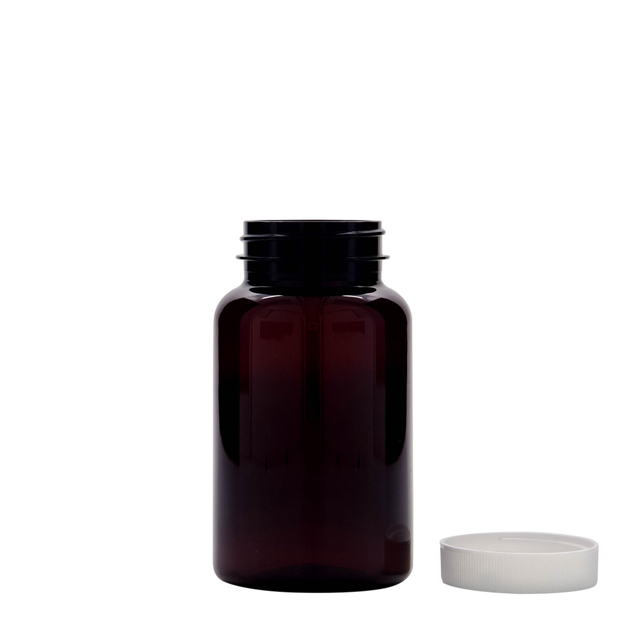 Zestaw 24 puszek PET 200 ml brązowe z nakrętką na kapsułki, proszek, tabletki, kremy i maści