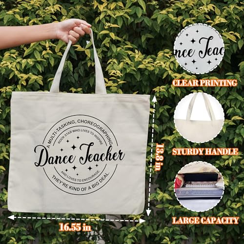 Image of Teacher Canvas Tote Bag, Dance Teachers Definition Tote, Dance Teacher Appreciation Gift Bags, Teachers Stuff Bag, Retirement Gifts for Women, Shoulder Bags Gifts for Dance Teachers -19