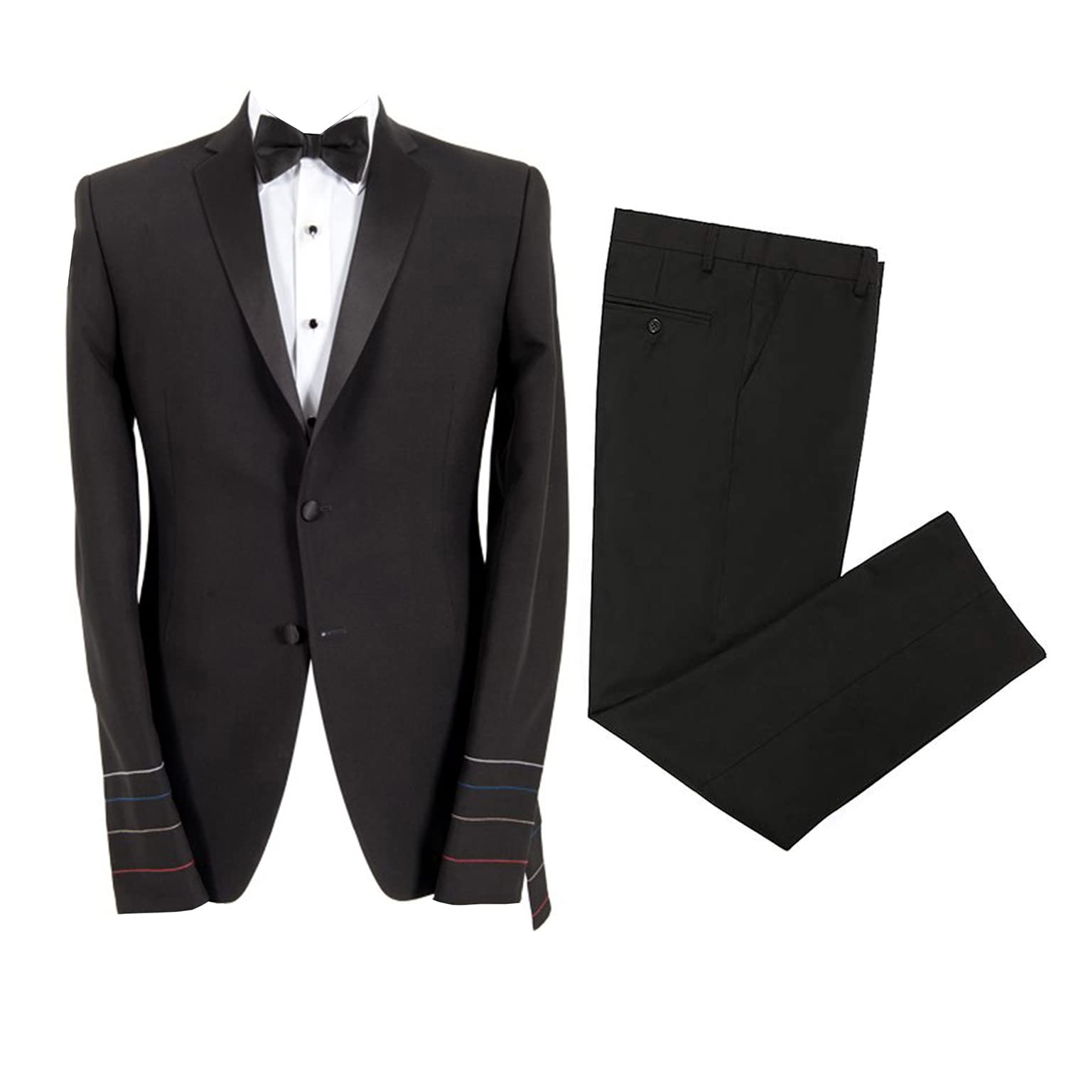 Uomo Vestito 2 Pezzi Quotidiano Formale Due Bottoni Notch Risvolto Giacca e Pantaloni