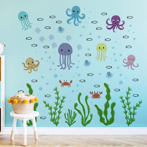 Vinilos Decorativos Medusas Marinos 2 Hojas 30x90 cm miniatura 3
