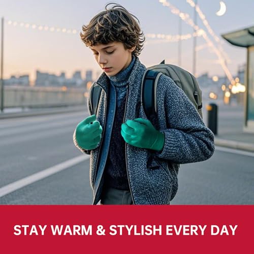 Image of HandLove Winter Gloves for Boys Girls - Cold Weather Kids Gloves Thermal Warm Knit Glove for Running and Outdoor Activity