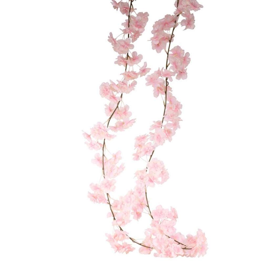 FloristryWarehouse Artificial Silk Blossom Garland Spring Summer Flowers Pink Ivory 210cm