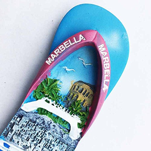 Marbella Beach Andalousie Espagne Aimant De Réfrigérateur Souvenir De Voyage Décoration De Réfrigérateur 3D Autocollant Magnétique Collection Artisanale