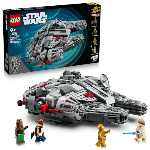 LEGO Star Wars 75426 Smart Play : Faucon Millenium - Set Compatible - Jouet Interactif - Maquette avec 4 Smart Tags & 4 Minifigurines - Idée Cadeau dès 9 Ans...