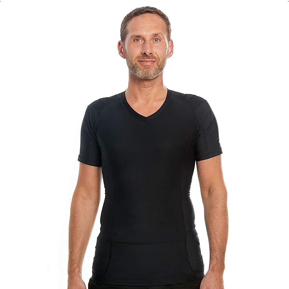 Anodyne Correcteur de Posture du Dos et Épaules Hommes T-Shirt Noir S