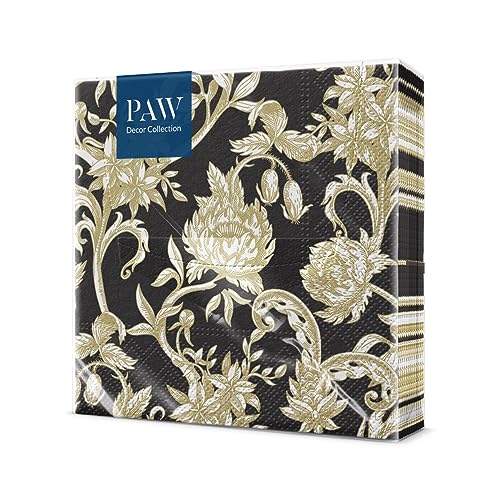 PAW - Servilletas Papel 3 Capas (33 x 33 cm) I 20 Unidades I Servilletas con Diseño de Clásica I Servilletas Papel Decoradas para Comunión, Bautizo, Decoupage, Fiesta I Color: Baroque Flowers