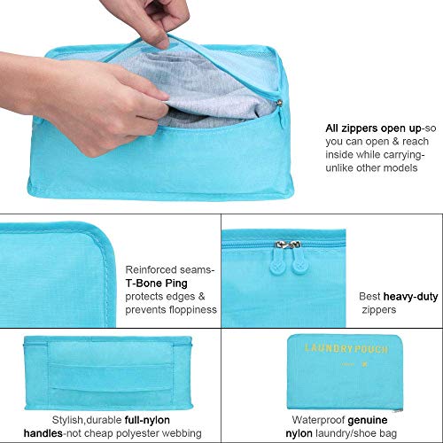 Vicloon Multifunction Packing Cubes - 8 PCS Organizer Packing Bags for Suitcase, Luggage Packing Organizers with Shoe Bag, Travel Storage Accessories - Image 3