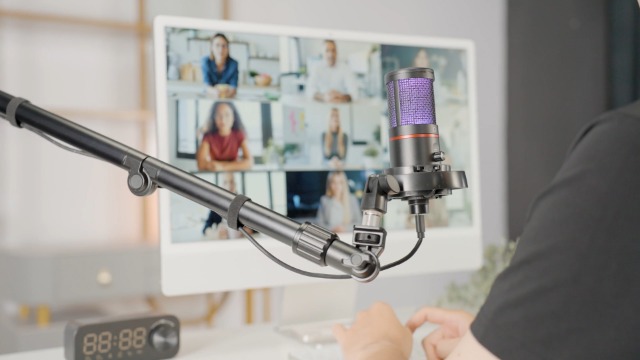 Supporto Webcam Neewer Con Braccio Flessibile - Per Tavolo, Regolabile, Porta Fotocamera, Luce Anulare