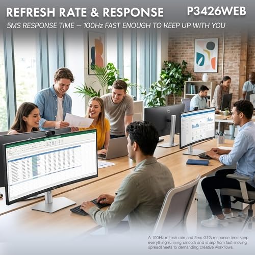 Image of Dell P3426WEB 34 inch WQHD 100Hz Monitor Bundle