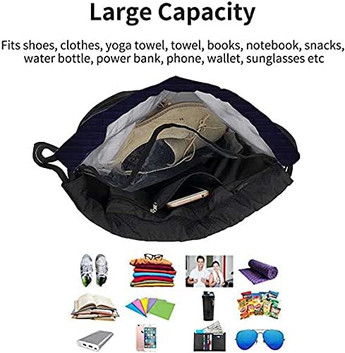 Miniatura 5 de D-WOLVES Drawstring Backpack Bag Gym Sports String Sackpack Beach Daypack for Men & Women