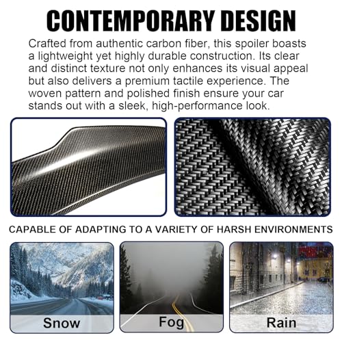 Real Carbon Fiber Rear Spoiler Wing Compatible with BMW 3 Series G20 330i 330e M340i 2019-2025, Rear Trunk Spoiler for BMW M3 G80 2021-2025 - Image 6