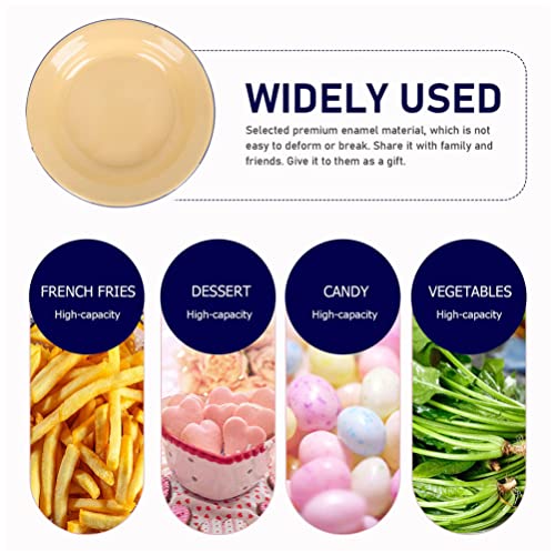 Healeved Retro Enamel Plates Enamelware Dinner Plates Pack Of 4 Enamel Plates 6.29 Inch Flat Edges Fruit Serving Plate Enamel Food Tray Shallow Plates Snacks Serving Plates Enamel Plate #TOP6