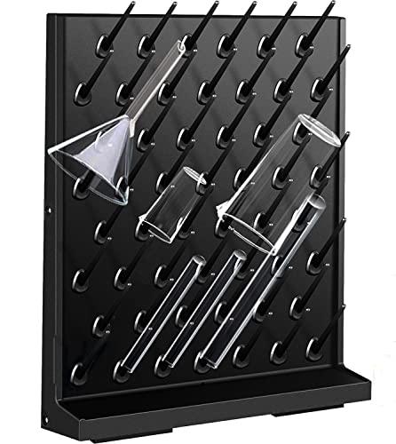 Intbuying Bottle Drying Rack Pegboard Wall Mounted Desk Black 52 Pegs Removable Pp Glassware Drying Draining Rack Education&Lab Cleaning Equipment #TOP4