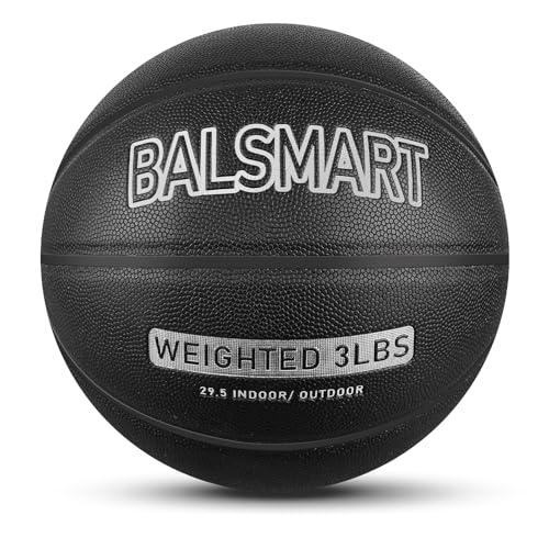 BALSMART Weighted Training Basketball 29.5-3.0 LBS Heavy Basket Ball for Mens– Durable Faux Leather Dribbling Trainer for Indoor or Outdoor Use