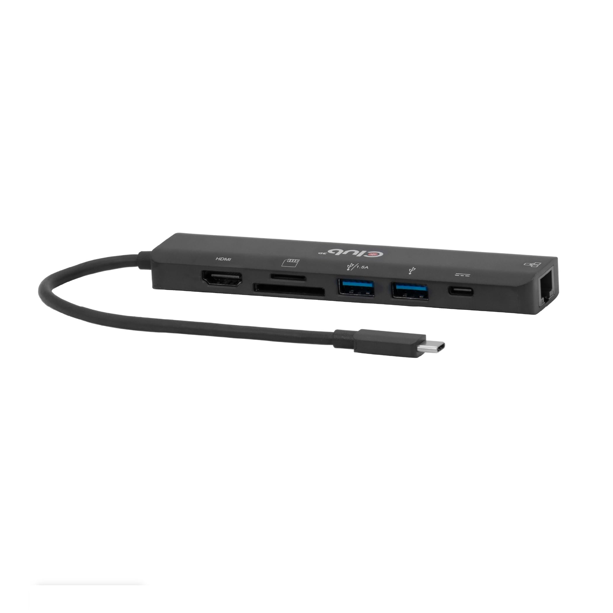 Club3D CSV-2553 Hub USB C® 7 en 1 => HDMI™4K60Hz/SD-TF, 2X USB A/USB C PD/RJ45