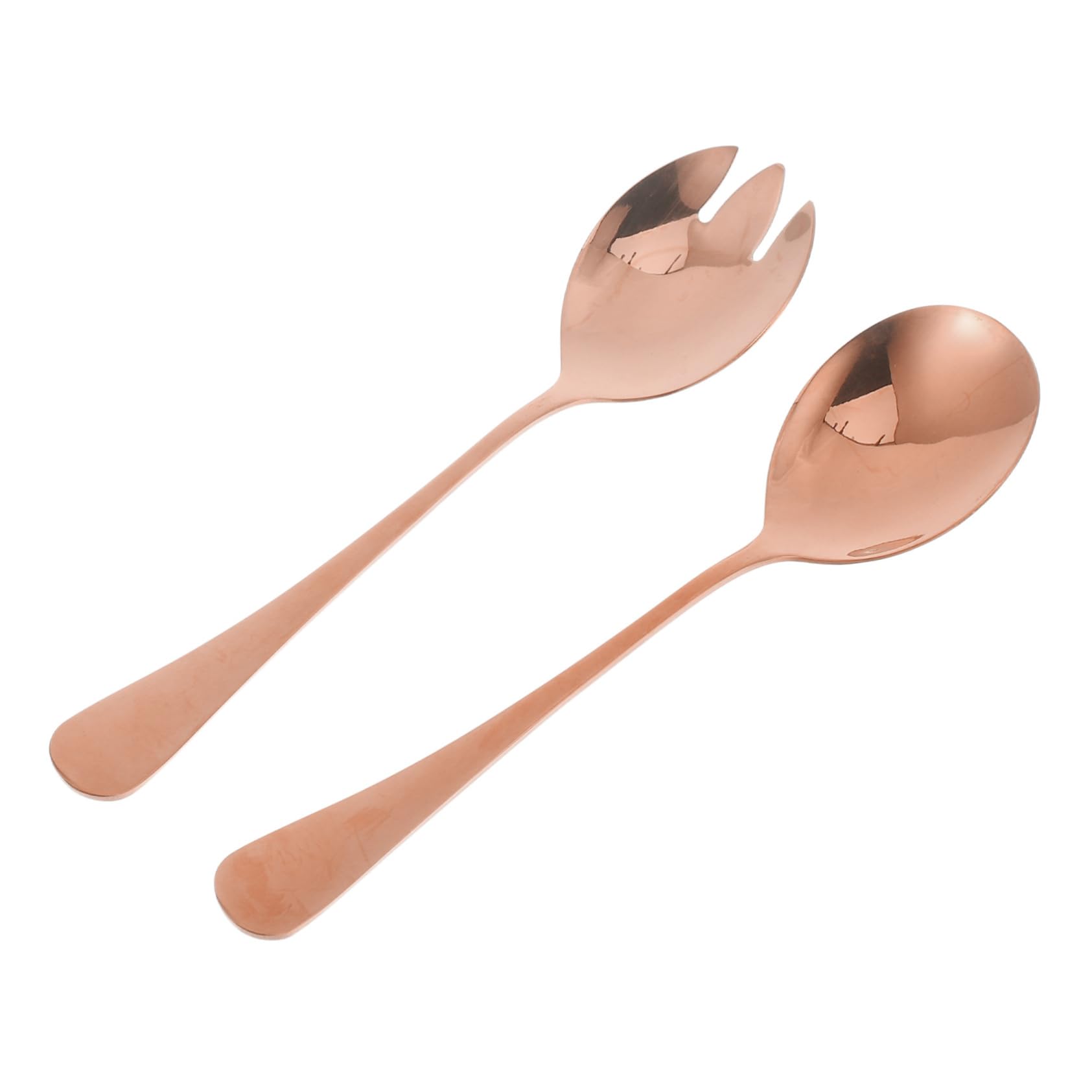 MUCKLILY Elegant Salad Serving Utensils Gold-plated Spoon Fork Stainless Steel Perfect for Dining Parties