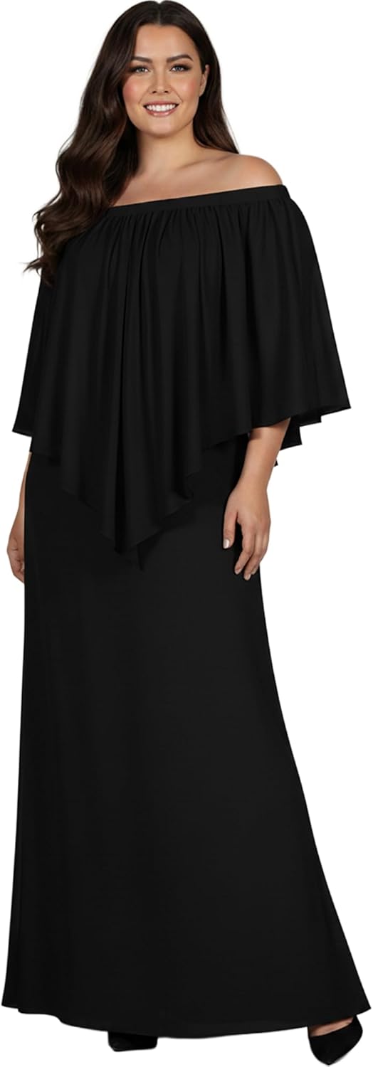 KOH KOH Womens 2026 Loose Fit Strapless Off Shoulder Flattering Cocktail Maxi Dress