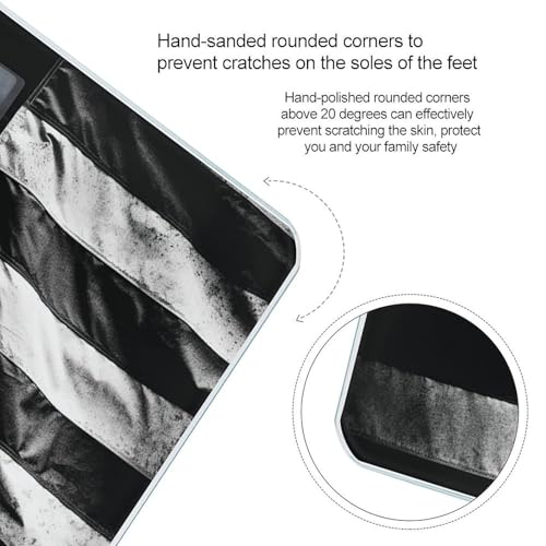 Báscula Digital de Baño con Bandera Americana Blanco y Negro miniatura 4
