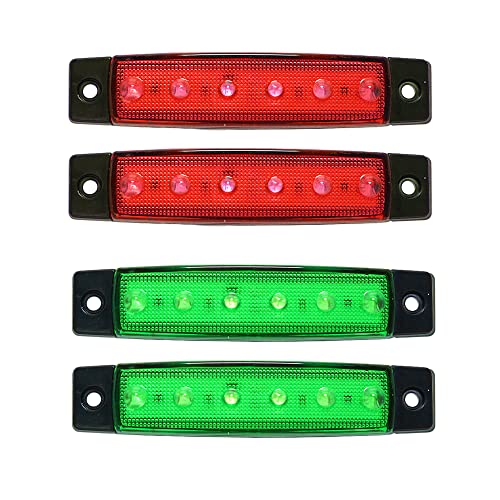 UWDESY 4Pcs Red Green Boat Navigation Lights,Boat Interior Light, Bow deck Transom Stern Lights,Boat Led Light for Bow and Stern Kayak Lights Port Starboard Light DC 12V