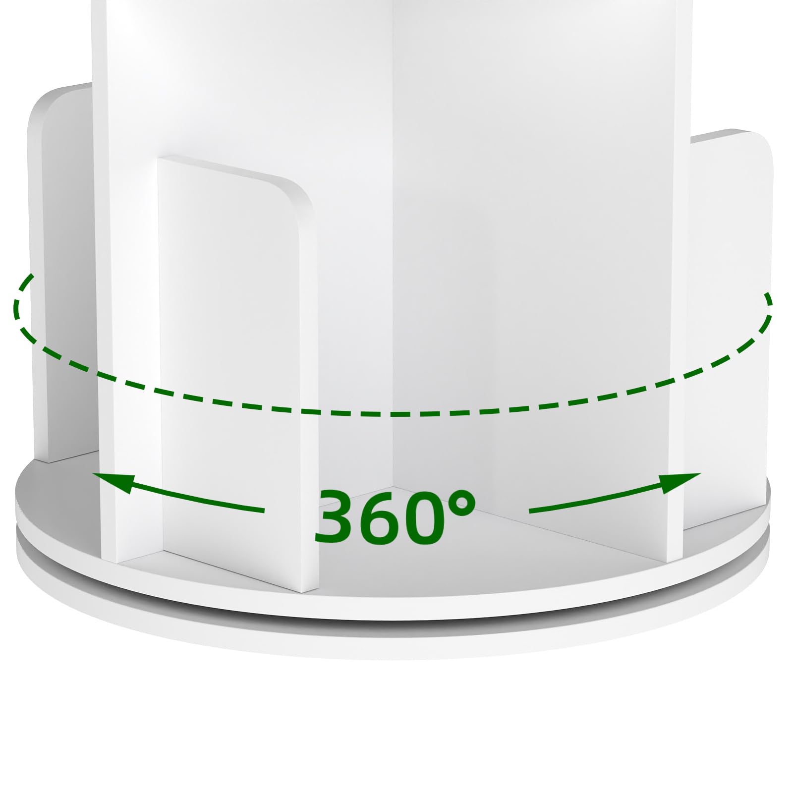 Enfant Bibliothèque Pivotante, 360° Rotative, 4 Niveaux, Étagère à Jouets, Bibliothèque Enfant pour Chambres d'enfants, Bibliotheque Enfant et Salon, Ronde, Blanc